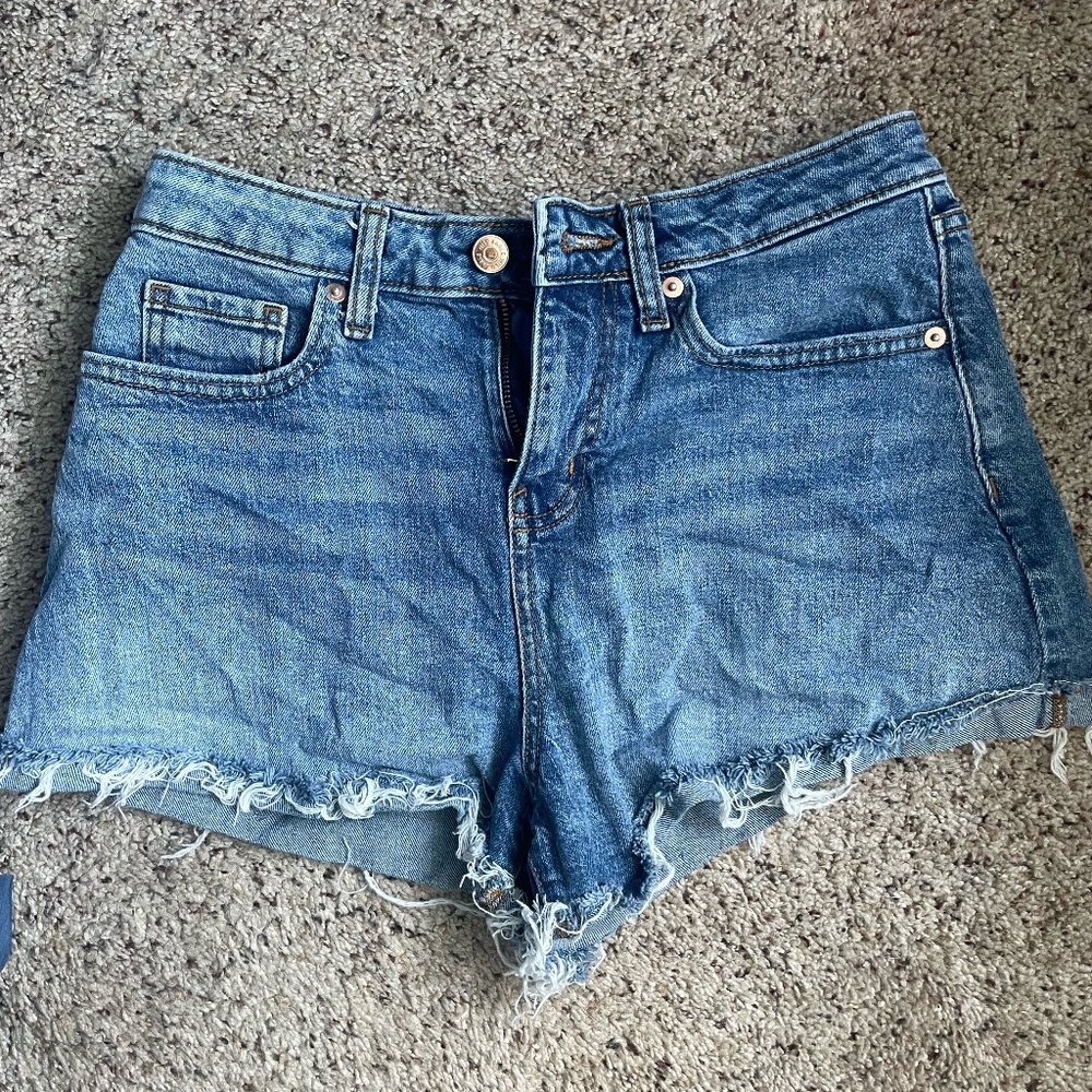 High Rise Blue Jean Shorts